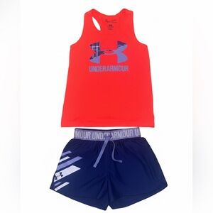 Under Armour Kids Purple Athletic Shorts And Tee Set